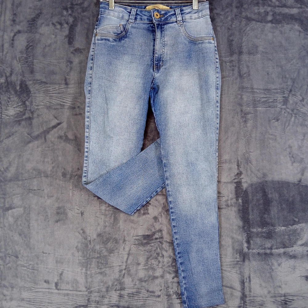 Biotipo Jeans Womens Size 13 Light Wash Skinny Stretch Denim Pants Brazil